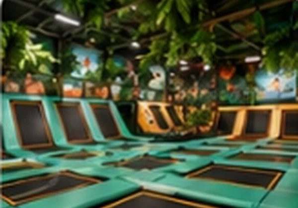 Jungle themed trampoline park