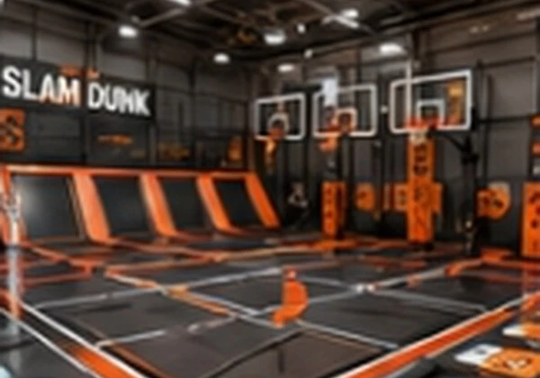 Sports themed commercial trampoline park