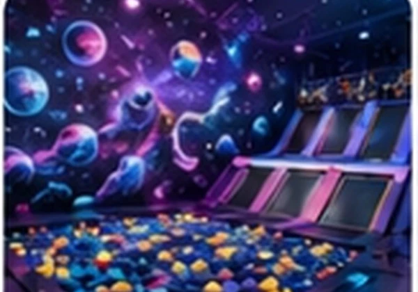 Galaxy themed trampoline park