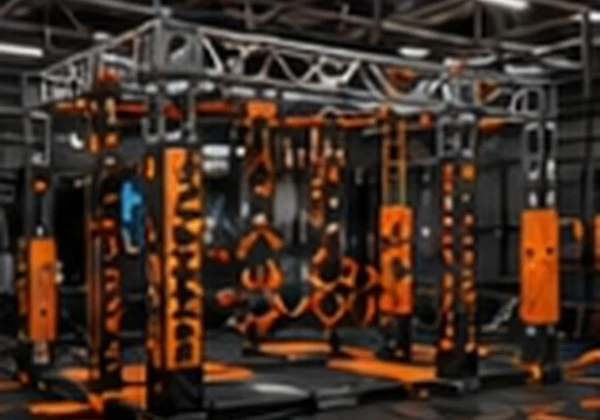 Ninja course themed trampoline park