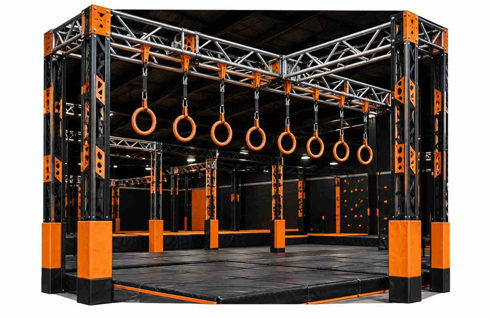 Monkey bars obstacle lane for Ninja Warrior course